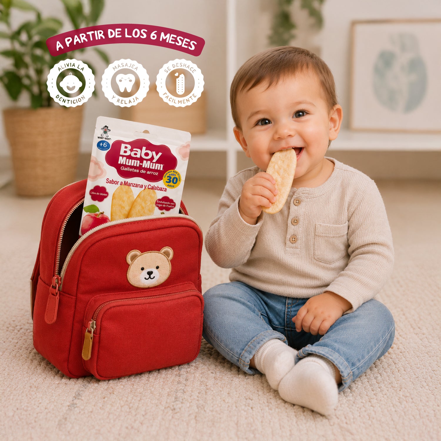 Galleta Baby Mum-Mum sabor Manzana y Calabaza 21 gr