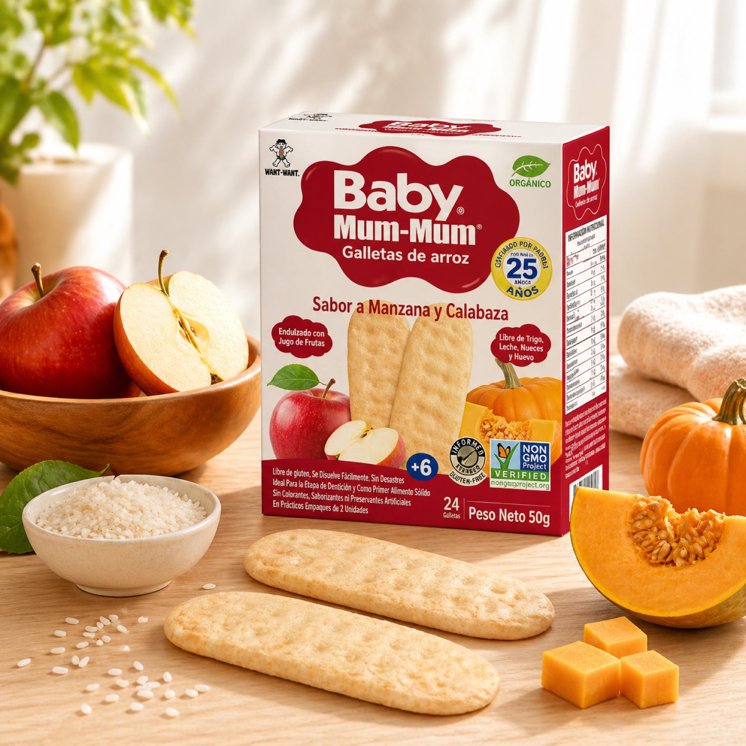 Galleta Baby Mum-Mum sabor Manzana y Calabaza 50 gr