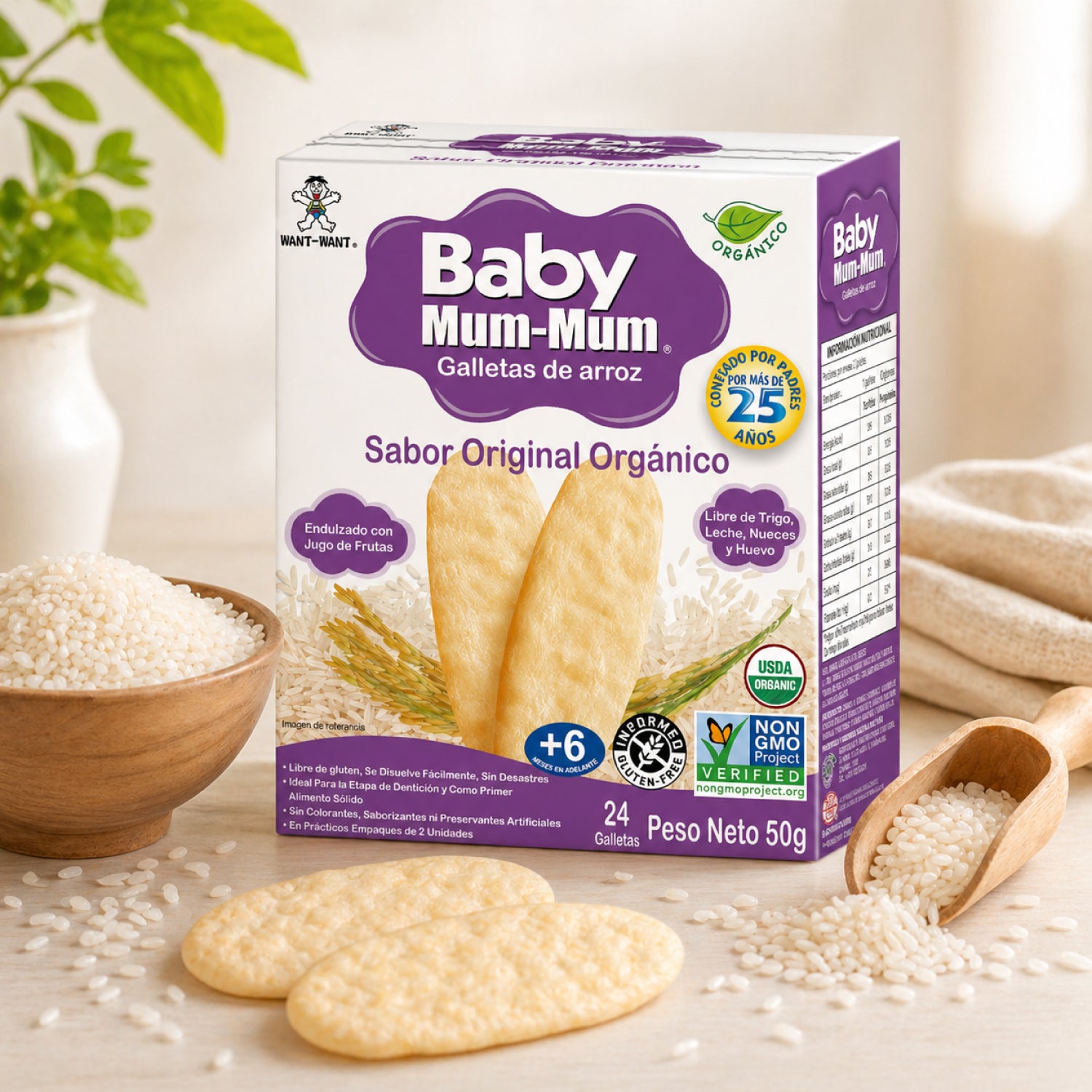 Galleta Baby Mum-Mum Orgánica sabor Original 50 gr