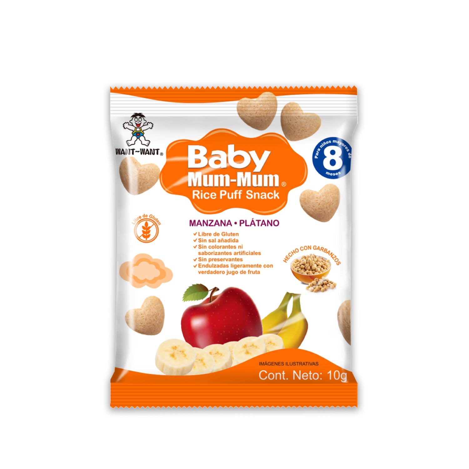 Cereal Baby Mum-Mum Puff sabor Manzana y Plátano 10 gr