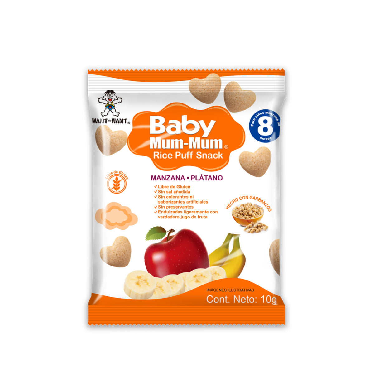 Cereal Baby Mum-Mum Puff sabor Manzana y Plátano 10 gr