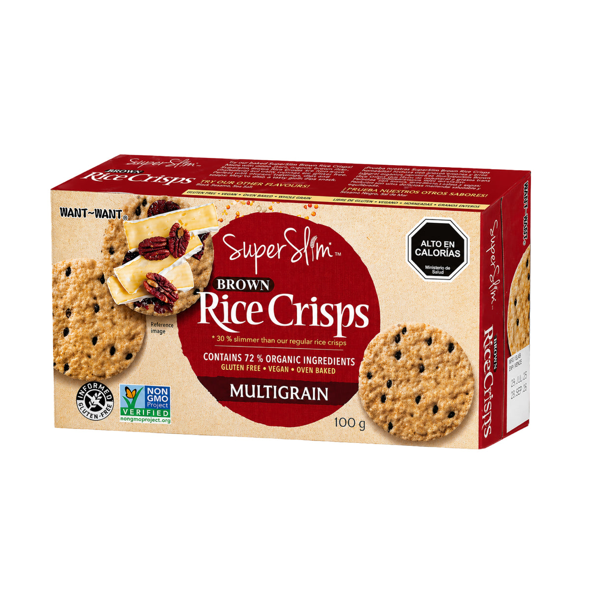 Galleta de arroz Brown Rice Crisps sabor Multigrano 100 gr