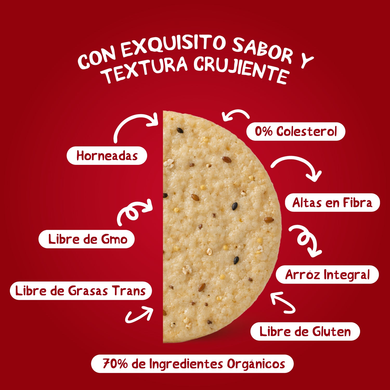 Galleta de arroz Brown Rice Crisps sabor Multigrano 100 gr