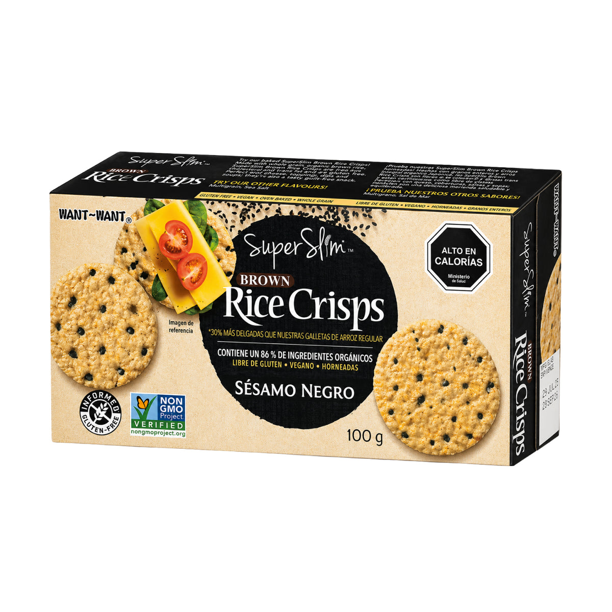 Galleta de arroz Brown Rice Crisps sabor Sésamo Negro 100 gr