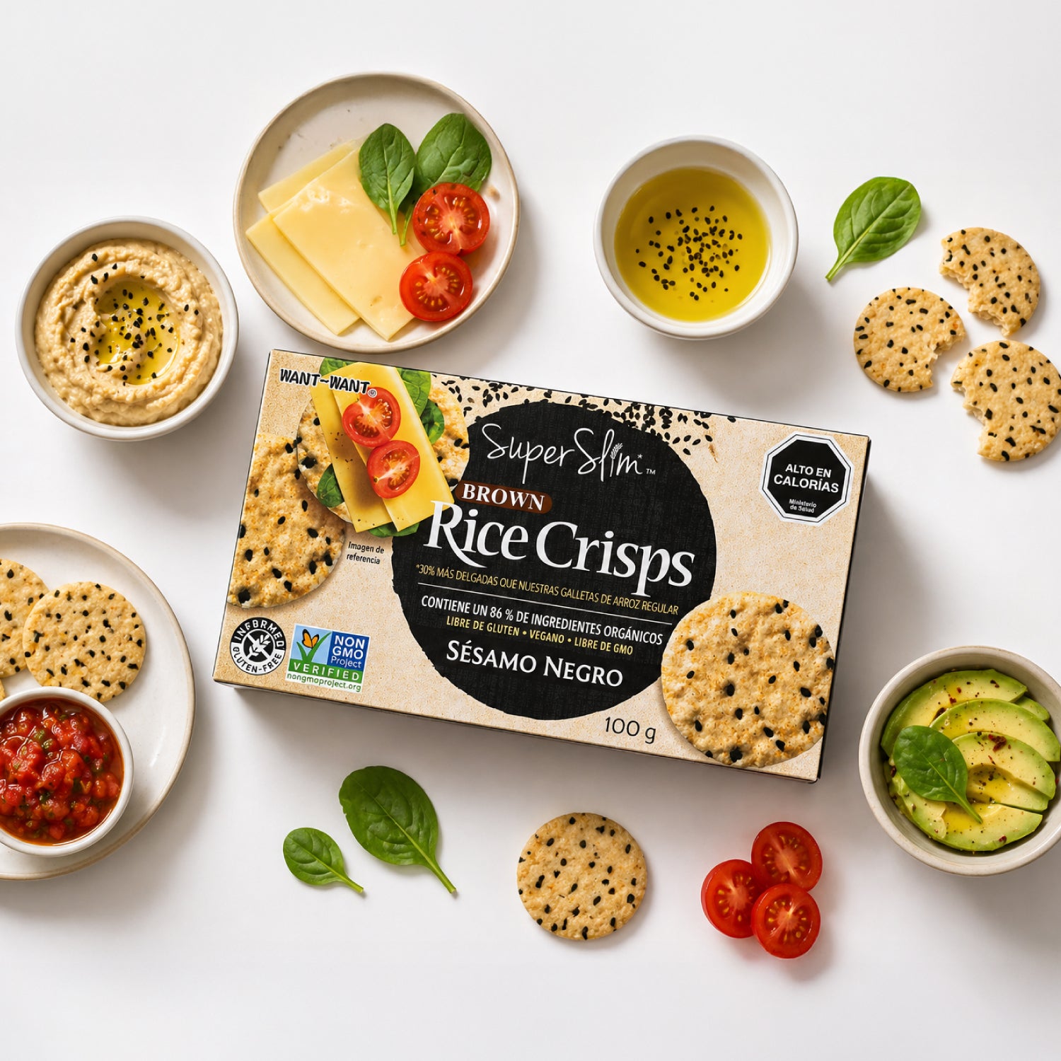 Galleta de arroz Brown Rice Crisps sabor Sésamo Negro 100 gr