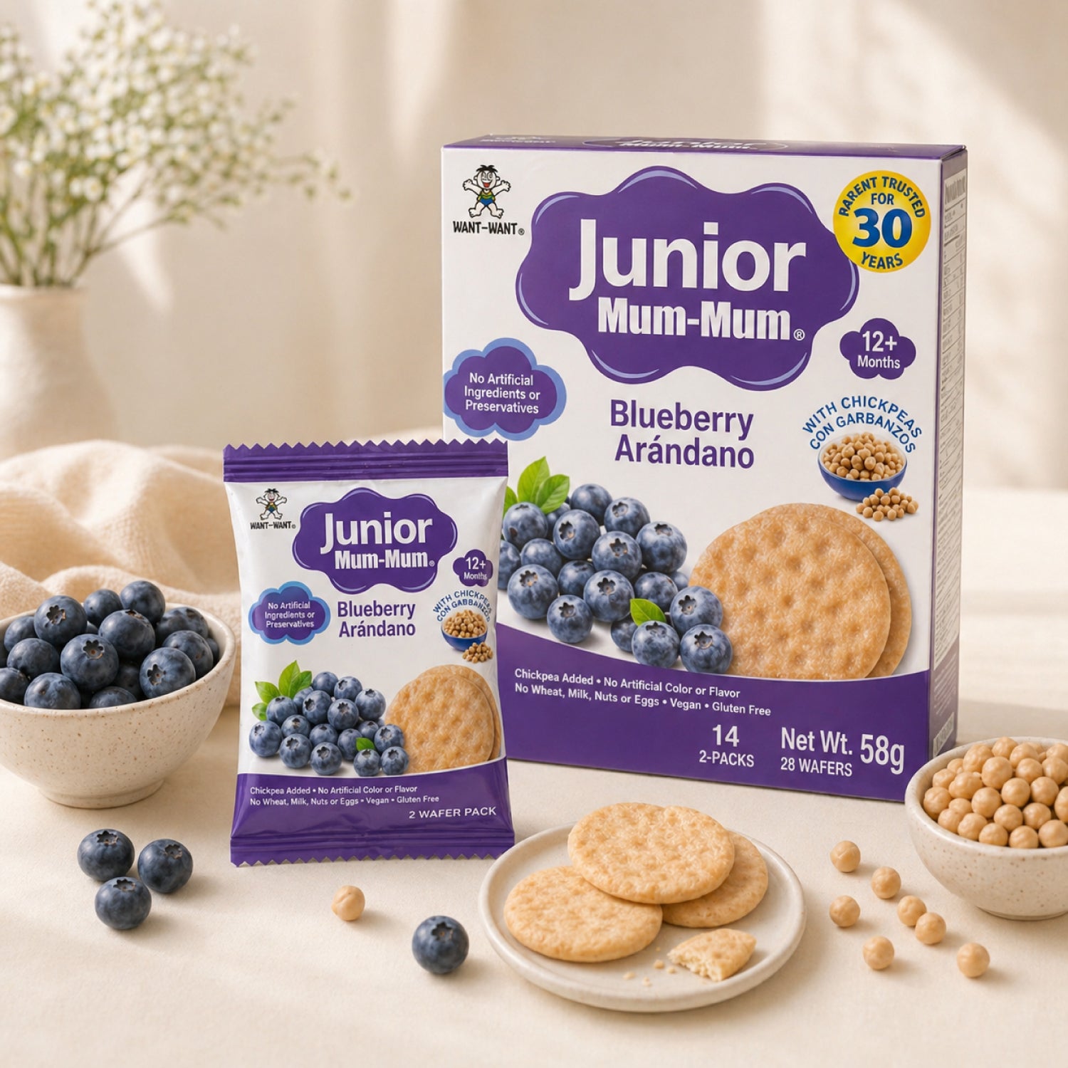 Galleta Junior Mum-Mum sabor Arándano 58 gr