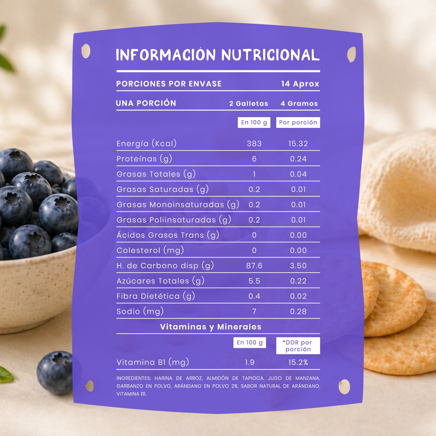 Galleta Junior Mum-Mum sabor Arándano 58 gr