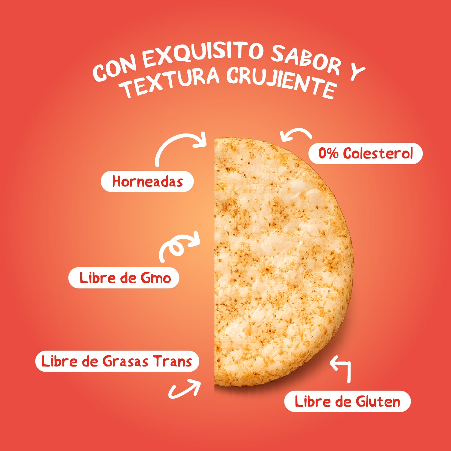 Galleta de arroz Rice Crisps sabor Tomate & Albahaca 100 gr