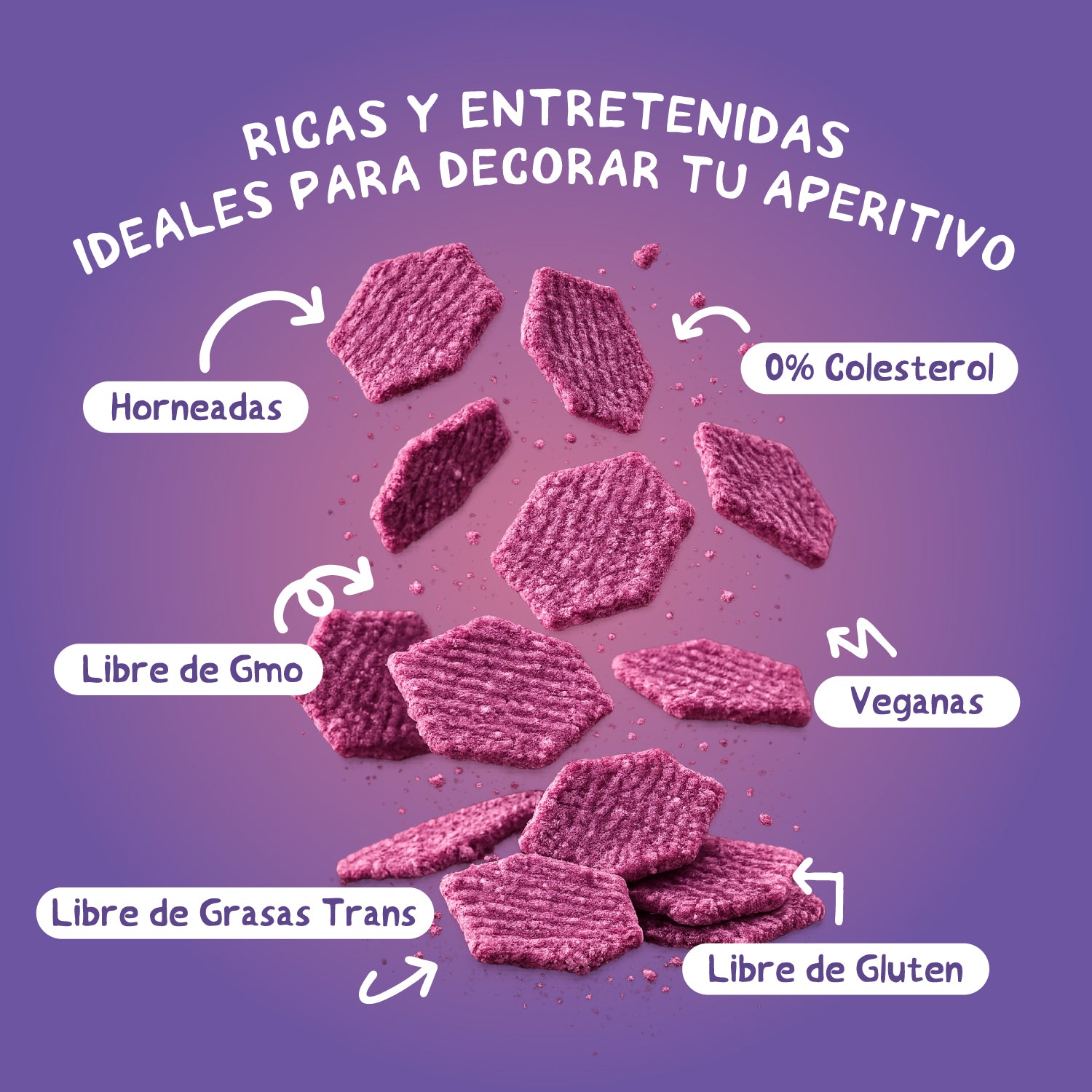 Chips de arroz Tasty Snax sabor Camote Morado 100 gr