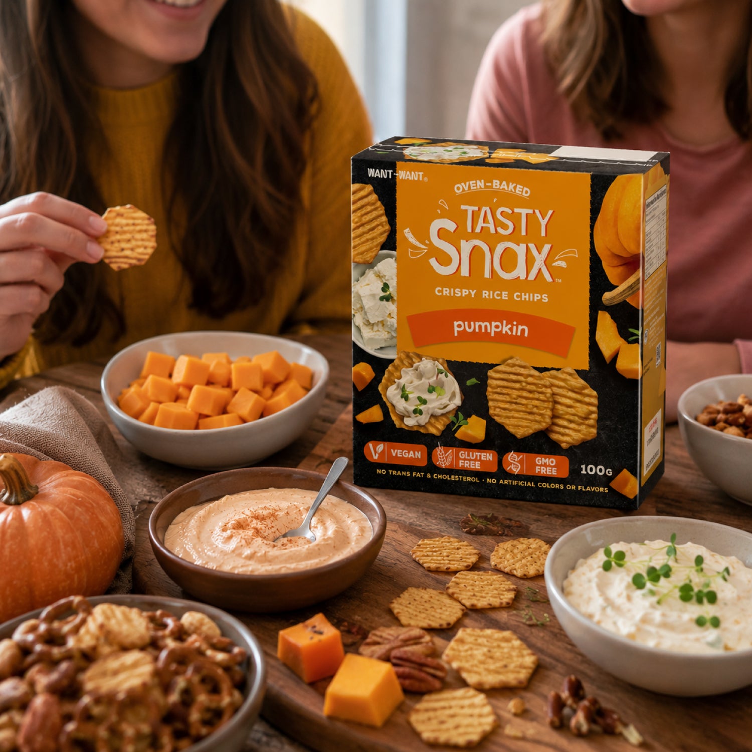 Chips de arroz Tasty Snax sabor Zapallo 100 gr