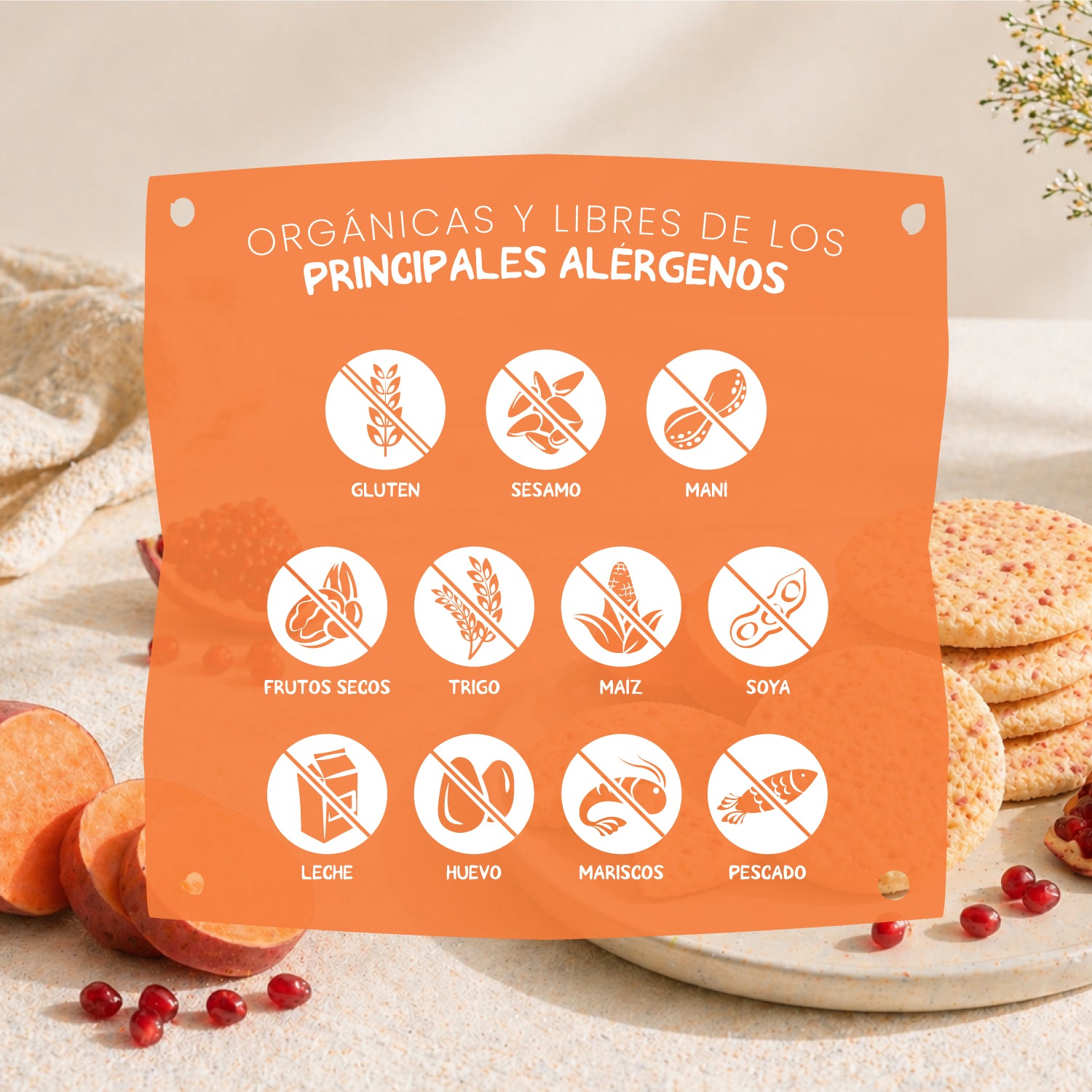 Galleta Toddler Mum-Mum Orgánica sabor Camote y Granada 50 gr