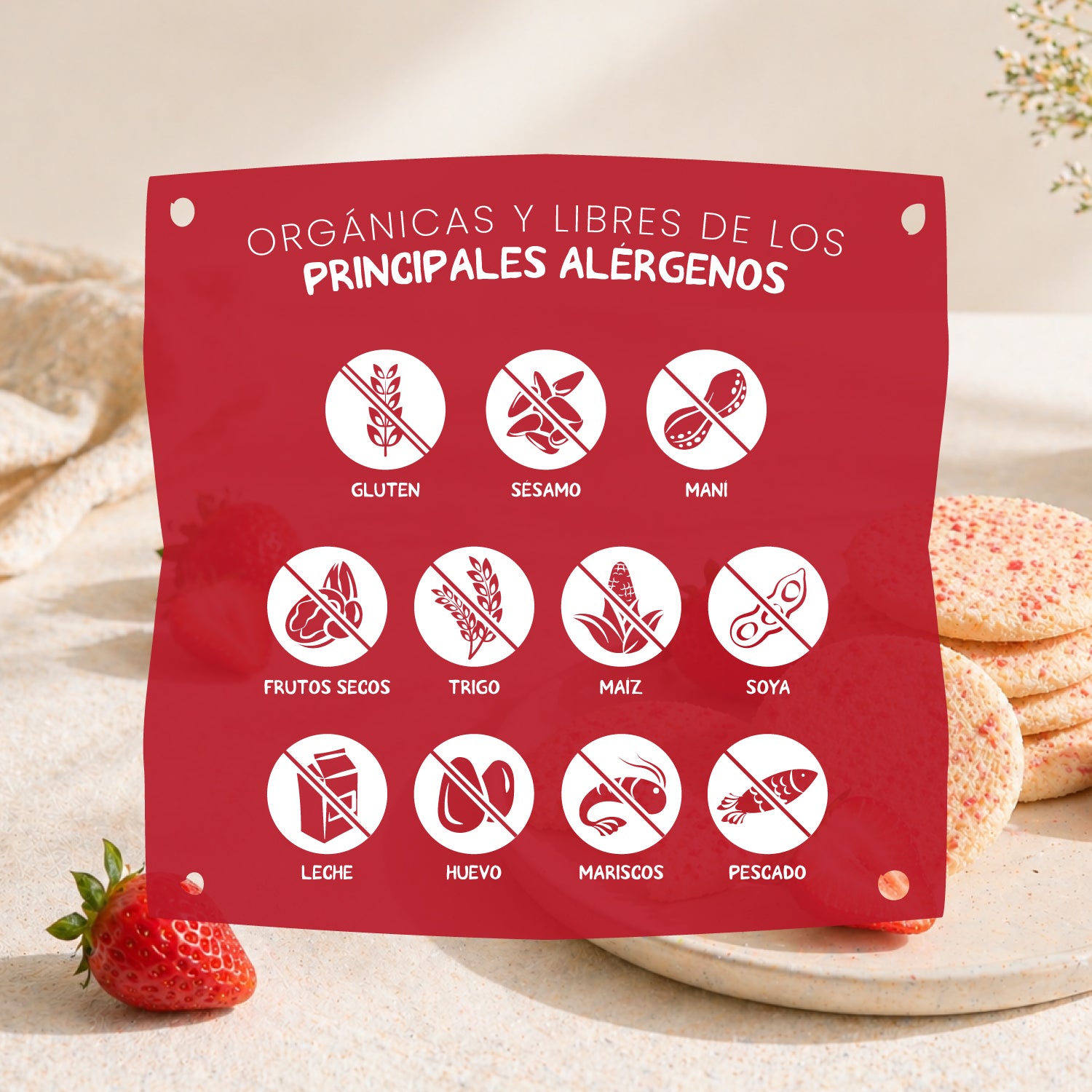 Galleta Toddler Mum-Mum Orgánica sabor Frutilla 50 gr